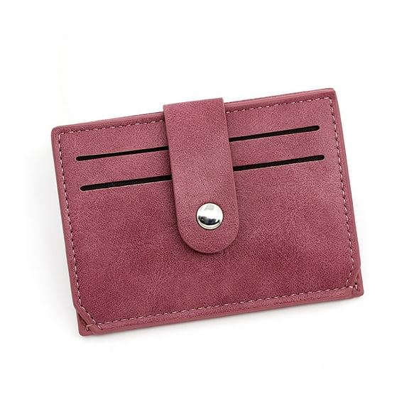 Womens Mens Faux Leather Slim Credit Debit Card Holder RFID Blocking Driver License Holder Zipper Pockets