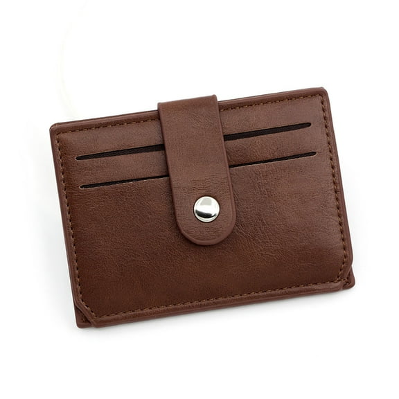 Womens Mens Faux Leather Slim Credit Debit Card Holder RFID Blocking Driver License Holder Zipper Pockets