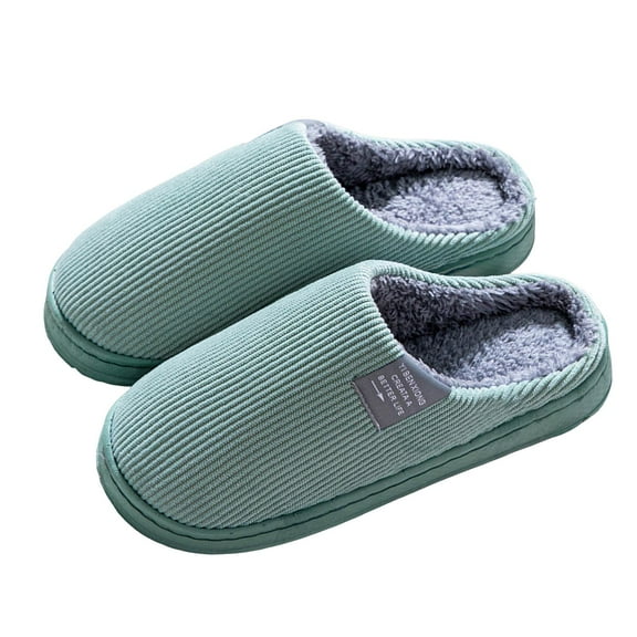 Womens Mens Fuzzy Slippers Memory Foam Slip on Cozy Scuff Home Bedroom Shoes Nonslip Soft Plush Slides Shoes Mint Green 9