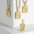 thumbnail image 1 of Womens Mens Gold Filled A-Z Initial Necklace Letter Pendant Box Chain Unisex 22Inch, 1 of 8