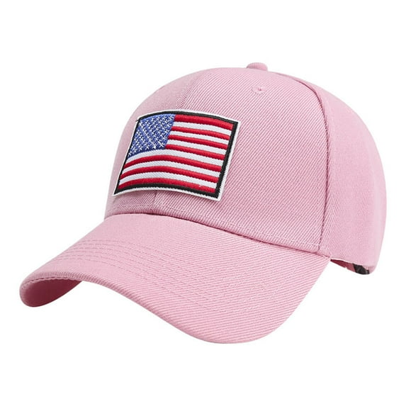 Womens Mens Hats Flag Embroidered Soft Cotton Fitted Casual Baseball Cap Sun Hats for Women Pink One Size Fashion Women Men