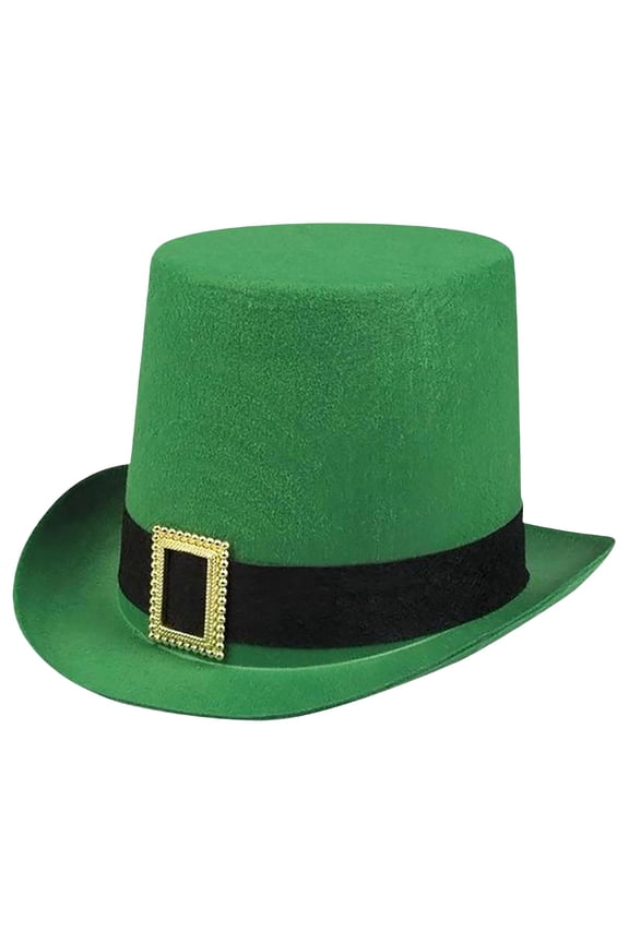 Womens Mens Hats St. Patrick's Day Green Velvet Top Hat Irish Festival Costume Hat Sun Hats for Women Green One Size Fashion Women Men