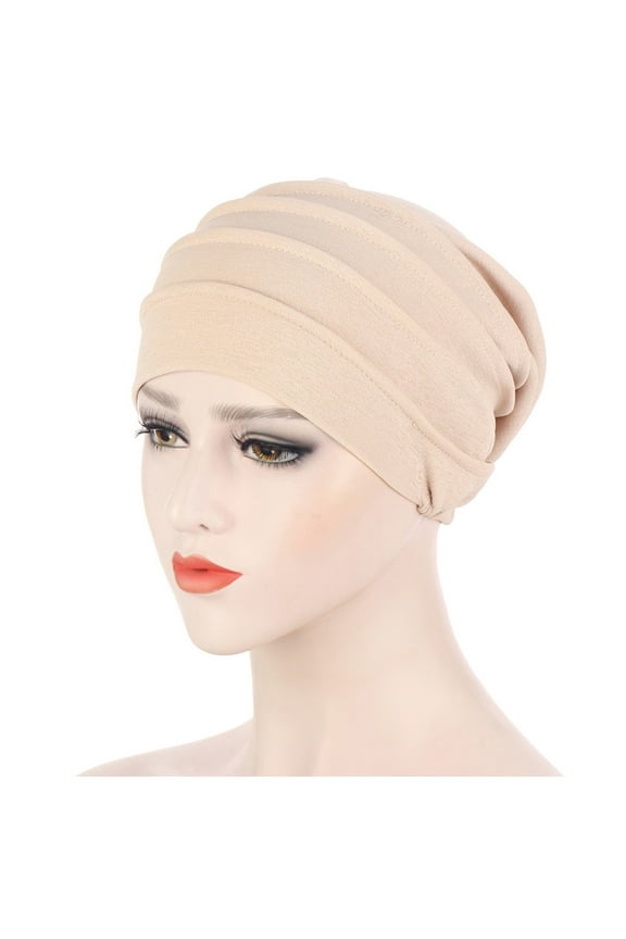 Womens Mens Hats Women's Solid Color Pleated Muslim Pile Toe Baseball Cap Sun Hats for Women Beige One Size