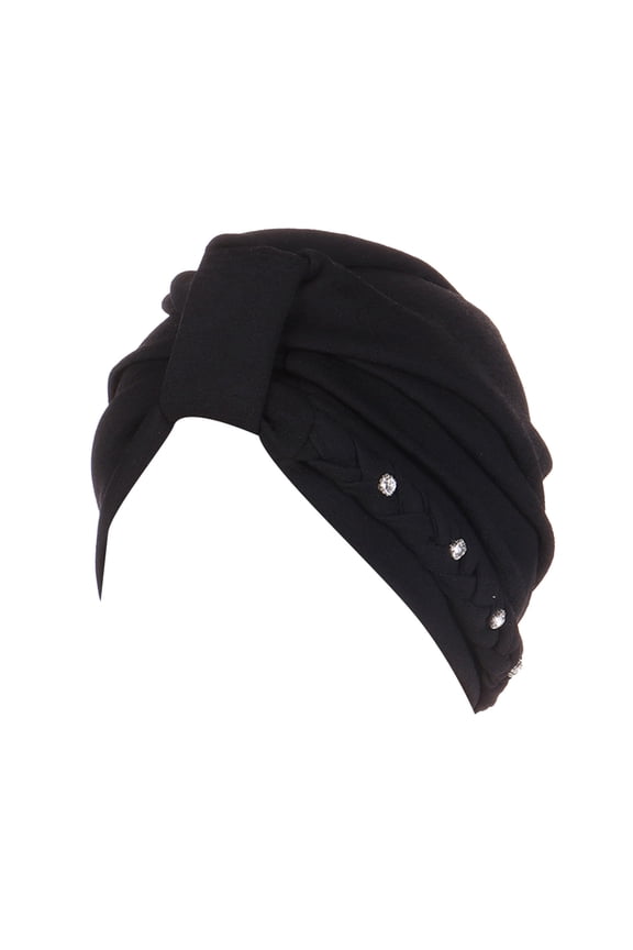 Womens Mens Hats Womens Multi Color Two Studded Braid Cap Side Braid Square Braid Cap Sun Hats for Women Black One Size