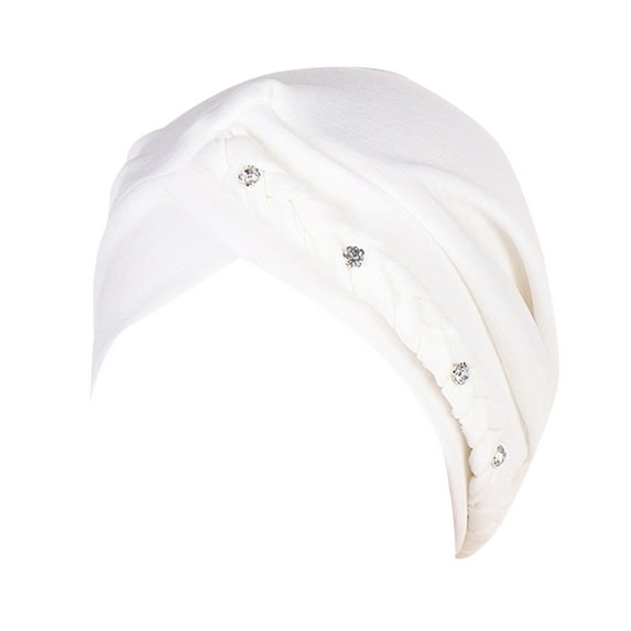 Womens Mens Hats Womens Multi Color Two Studded Braid Cap Side Braid Square Braid Cap Sun Hats for Women White One Size
