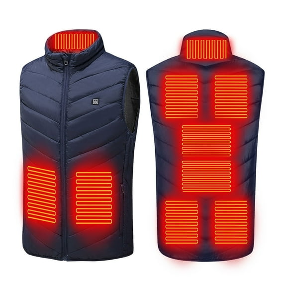 Womens and Mens Heated Vest Plus Size Heated Coat for Men and Women Solid Color Thermal Warm Vest Heating Sleeveless Jacket Winter Heating Coat Quilted Vest Fashion Soft Vest Outdoor Tops