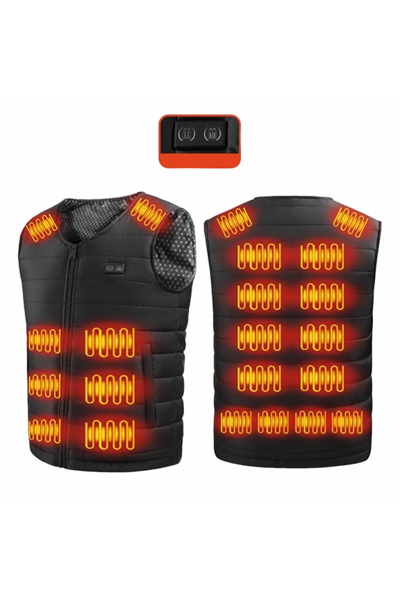 Womens and Mens Heated Vest Unisex Zipper Press 2 Control Heating Jacket Heated USB Charging Version Solid Color Vest Tops Winter Warm Vest Tops Thermal Trendy Jackets Zip Up Vest Tops