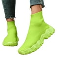 thumbnail image 1 of Womens Mens High Top Fashion Sneakers Slip on Socks Shoes Casual Comfortable Knitted Chunky Walking Shoes, 1 of 5
