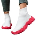thumbnail image 1 of Womens Mens High Top Fashion Sneakers Slip on Socks Shoes Casual Comfortable Knitted Chunky Walking Shoes, 1 of 5