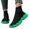 thumbnail image 1 of Womens Mens High Top Fashion Sneakers Slip on Socks Shoes Casual Comfortable Knitted Chunky Walking Shoes, 1 of 5