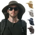 thumbnail image 1 of Womens Mens Hiking Fishing Hat with Neck Flap,UPF 50+ UV Protective Sun Hats,Wide Brim Beach Hat for Women&Men, 1 of 4