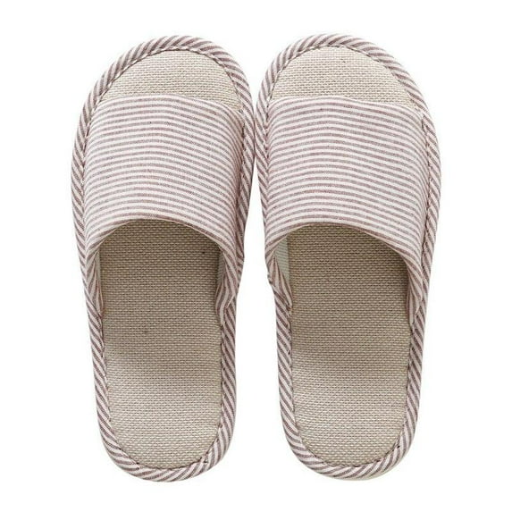 Womens/Mens Home Slippers, Cotton and Linen Casual Indoor Outdoor Open-Toe Shoes