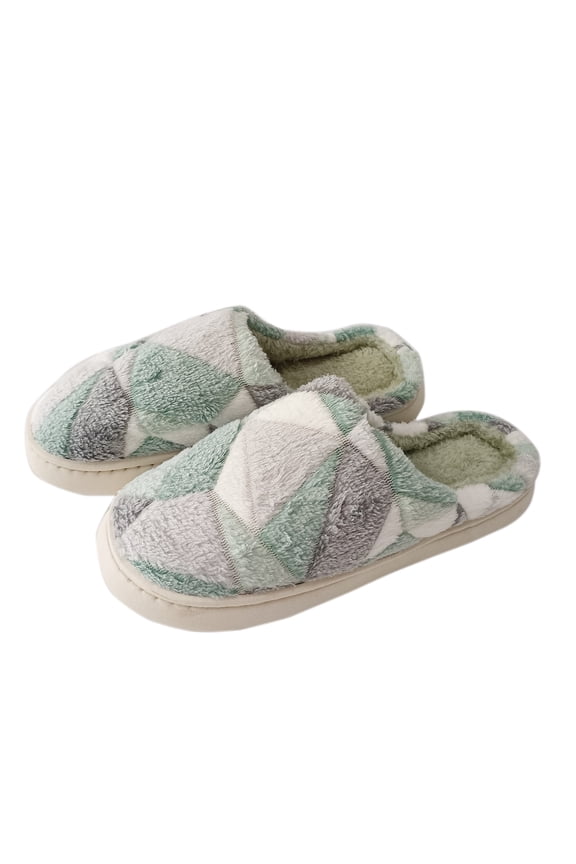 Purple Checkered Warm Plush Bedroom Slippers,Plaid Memory Foam Non-Slip Soles Indoor Outdoor Winter Shoes Size 7