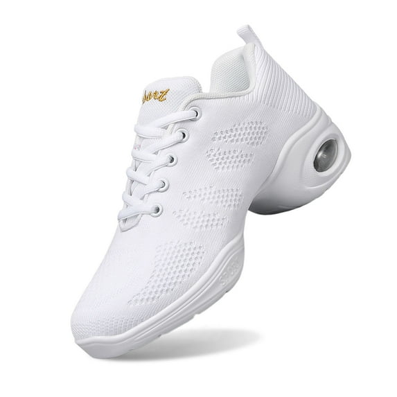 Womens Mens Jazz Dance Sneakers Lace Up Split Sole Dance Shoes