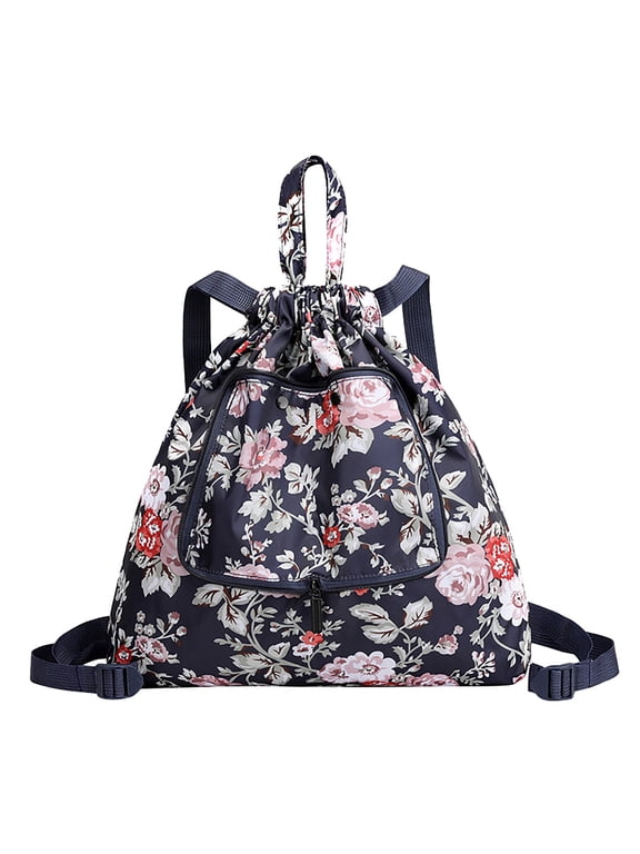 Womens Mens Lightweight Drawstring Backpack Sports Gym Bag Waterproof Foldable Large Capacity Sackpack
