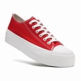thumbnail image 1 of Womens Mens Low Top Canvas Sneakers Lace Up Platform Casual Shoes Classic Comfortable Fashion Running Walking Casual Shoes, 1 of 6