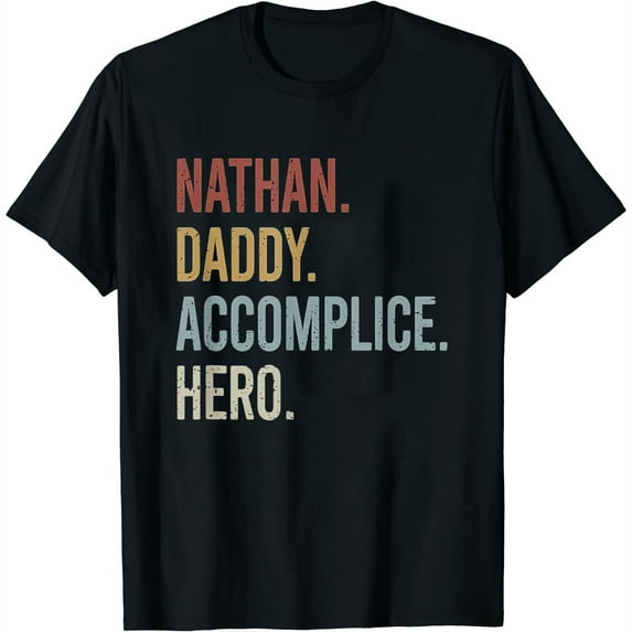 Womens Mens Nathan Daddy Accomplice Hero Retro Style Vintage T-Shirt Black Large