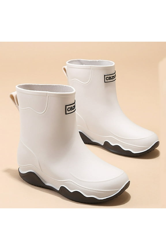 Womens Mens Rain Boots Waterproof Rubber Chelsea Shoes Outdoor Garden Walking Fishing Water Shoes Ankle Boots High-Performance Shoes for Farming