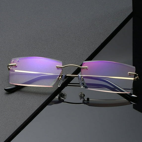 Womens Mens Reading Glasses Rimless Blue Light Blocking Readers Glasses