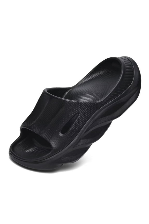 Womens Mens Recovery Slides with Comfortable Plantar Fasciitis Arch Support Ladies Orthotic Open Toe Unisex Orthotic Walking Thick Cushion Sport Sandals Reduces Stress on Feet