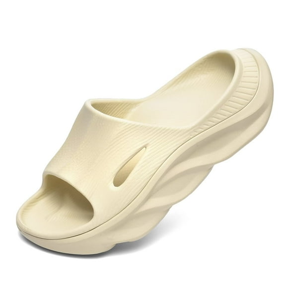 Womens Mens Recovery Slides with Comfortable Plantar Fasciitis Arch Support Ladies Orthotic Open Toe Unisex Orthotic Walking Thick Cushion Sport Sandals Reduces Stress on Feet