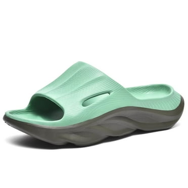 Womens Mens Recovery Slides with Comfortable Plantar Fasciitis Arch Support Ladies Orthotic Open Toe Unisex Orthotic Walking Thick Cushion Sport Sandals Reduces Stress on Feet