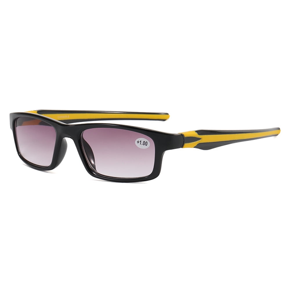 Womens mens rectangle sunglasses reading glasses 3 0 yellow sport
