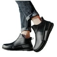 thumbnail image 1 of Womens Mens Rubber Non Slip Rain Boots Slip On Waterproof Ankle Booties Wide Width Lightweight Water Shoes Black Size 8, 1 of 5