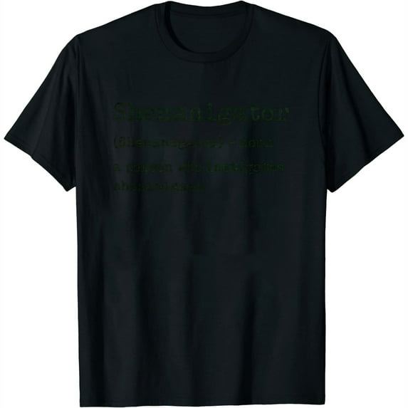 Womens Mens Shenanigator Tshirt Funny St Patricks Day Party Parade Graphic Novelty Tee Black 4X-Large