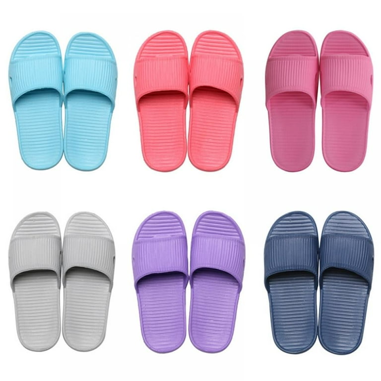 Womens Mens Slip On Slippers Non Slip Shower Sandals Quick Drying Gym Slippers Shoes for Bathroom House Slippers for Indoor Outdoor Massage Footwear w 6 color 6 size Walmart