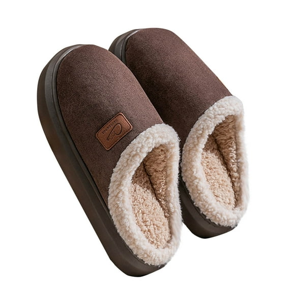 Womens Mens Slippers Memory Foam and Anti-skid Comfort Fuzzy Plush Lining Couples Slip On House Shoes
