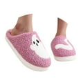 thumbnail image 1 of Halloween Slippers Spooky Ghost Slippers Cute Cozy Warm Plush Slip-On House Indoor and Outdoor Shoes, 1 of 9