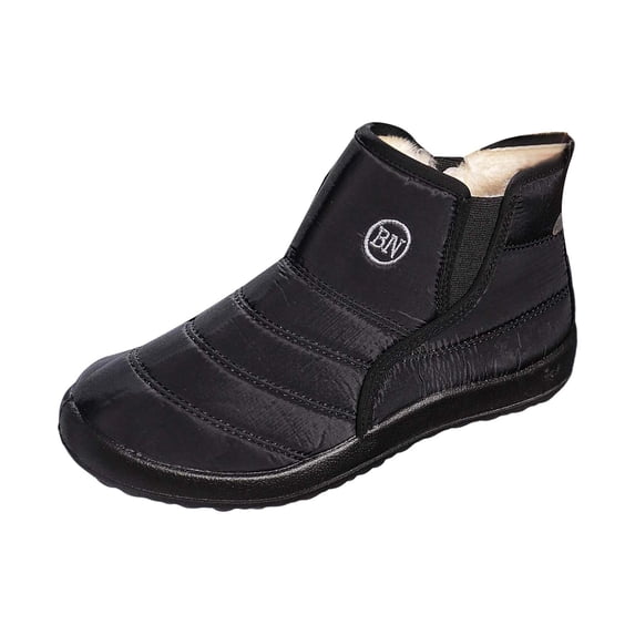 Womens Mens Snow Boots Winter Warm Lined Anti- Ankle Booties Cozy Feet Wide Toe Shoes Indoor and Outdoor Fuzzy House Slippers