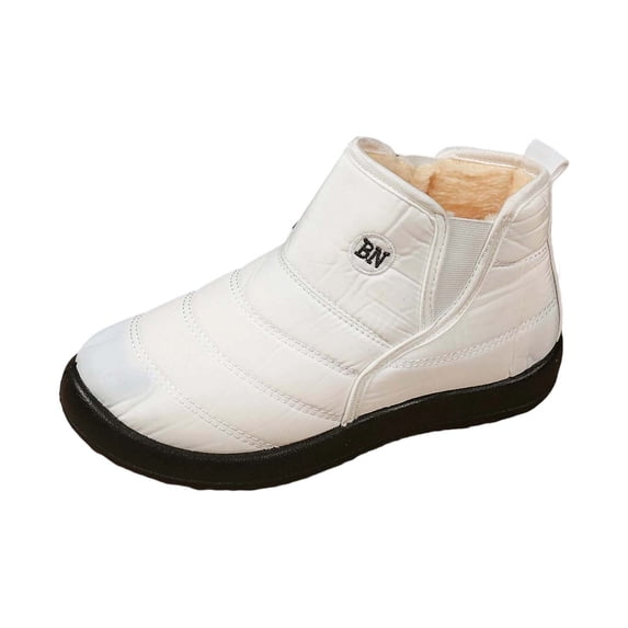 Womens Mens Snow Boots Winter Warm Lined Anti- Ankle Booties Cozy Feet Wide Toe Shoes Indoor and Outdoor Fuzzy House Slippers