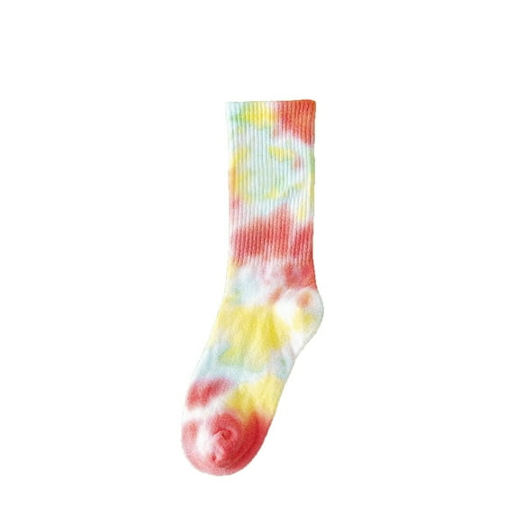 Womens Mens Socks Adult LSQii 2026 New Unique Tie Dye Mid Calf Socks Casual Soft Crew Socking Couple Street Personality Skateboarding