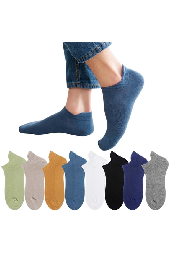 Womens Mens Socks Helii Casual Simple Cotton Solid Color Cushioned Low Cut Ankle Socks Breathable Soft Cozy Sports for Athletic Hiking Running Summer (Navy)