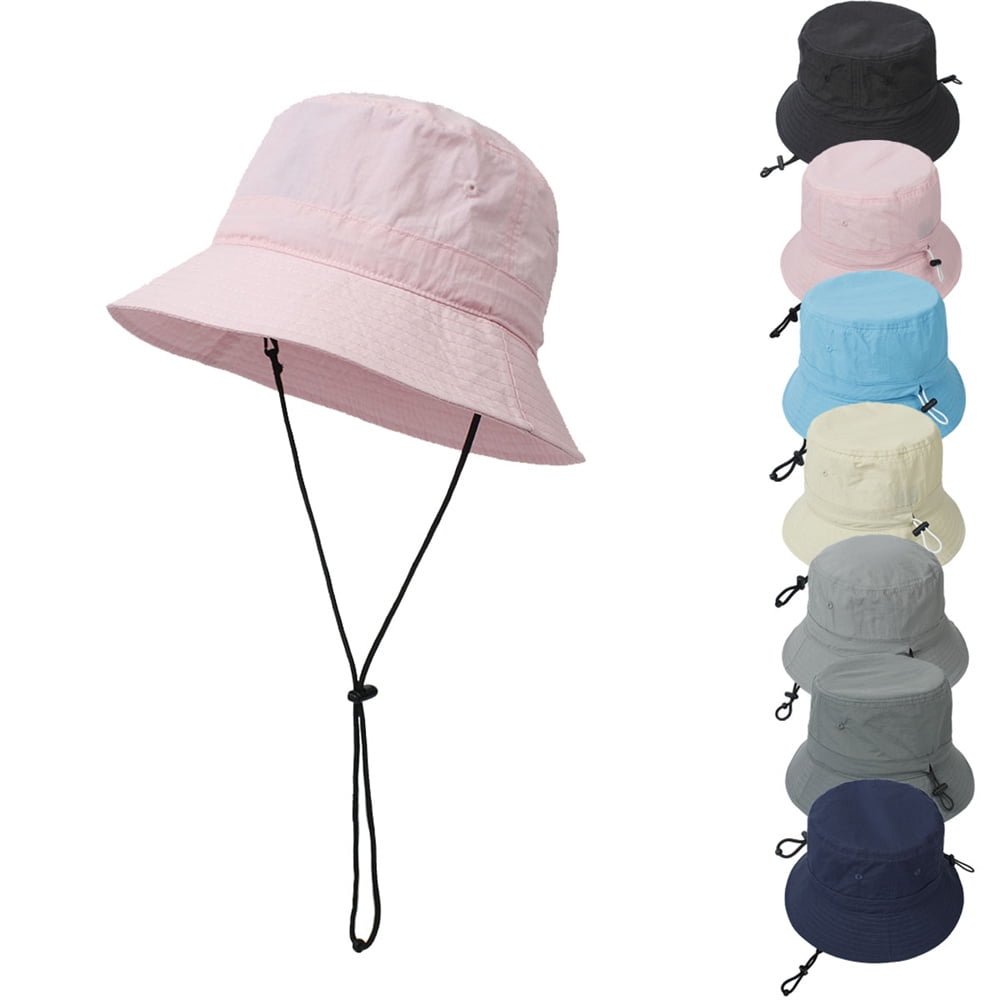 Women Waterproof Bucket Sun Hat UPF 50+ Outdoor Beach Boonie Floppy Rain Hat  for Men Fishing Hiking Safari Cap-Navy Blue 
