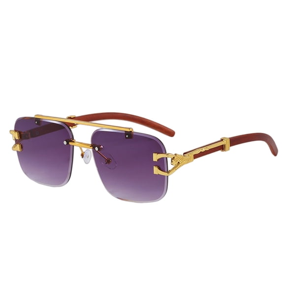 Womens Mens Sunglasses Fashion Rimless Rectangle Sunglasses Square Frameless Sunglasses Unisex Light Violet