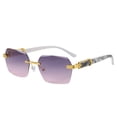 thumbnail image 1 of Womens Mens Sunglasses Rimless Sunglasses Gradient Color UV Protection Sunnies Shades Sunglasses Unisex Light Violet, 1 of 4
