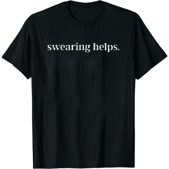Womens Mens Swearing Helps Tshirt Funny Curse Word Naughty Sarcastic Novelty Tee Black 2X-Large