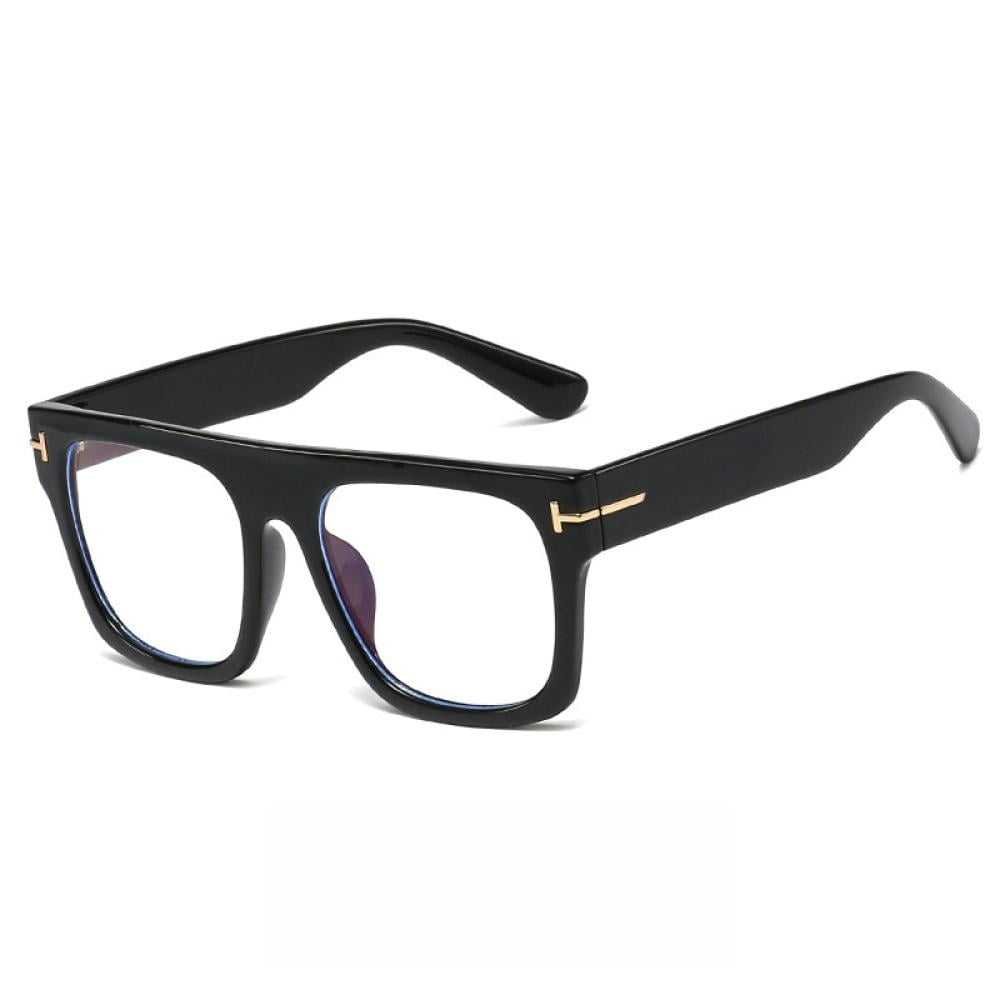 Womens Mens Thick Square Black Reading Glasses 4.25 Ladies Anti-blue Light Readers Plastic Presbyopic Glasses +4.25