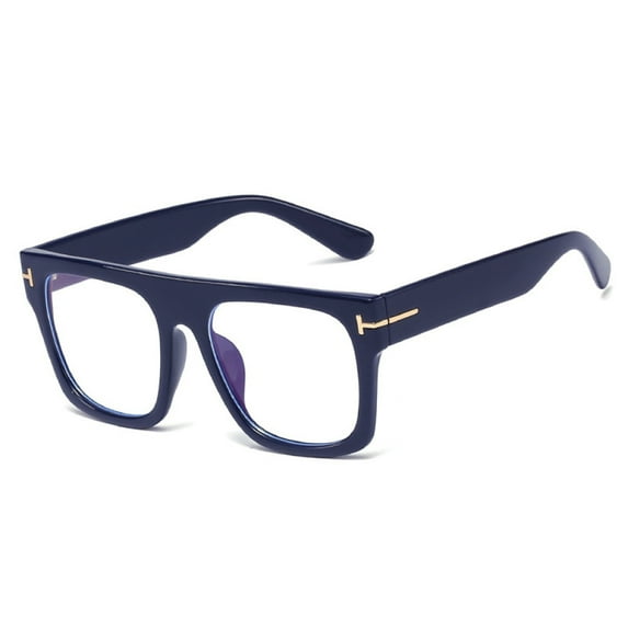 Womens Mens Thick Square Blue Reading Glasses 4.25 Ladies Anti-blue Light Readers Plastic Presbyopic Glasses +4.25