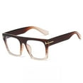 thumbnail image 1 of Womens Mens Thick Square Brown Reading Glasses 5.00 Ladies Anti-blue Light Readers Plastic Presbyopic Glasses +5.0, 1 of 8