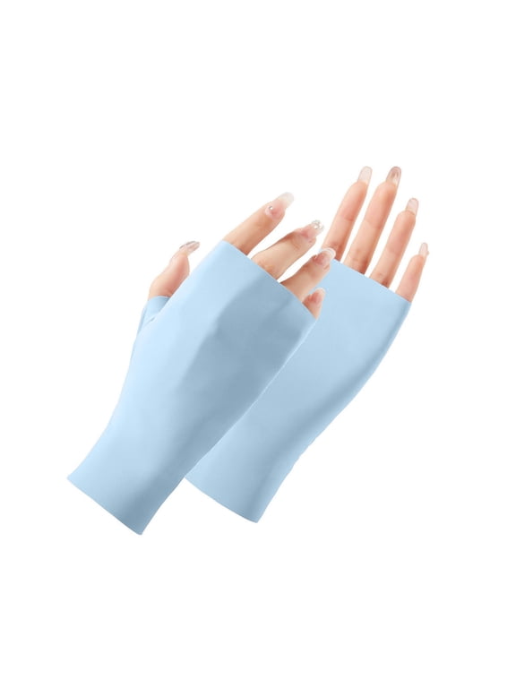 Womens Mens Unisex Gloves Outdoor Protection Wrist Length Sun Block Driving Fingerless Gloves For Cold Weather