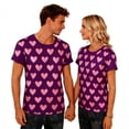 thumbnail image 1 of Womens Mens Valentines Day Graphic Tees Short Sleeve Couple Bow Tee Shirts Valentine Boyfriend Girlfriend Matching Tops, L Purple, 1 of 7