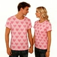 thumbnail image 1 of Womens Mens Valentines Day Graphic Tees Short Sleeve Couple Bow Tee Shirts Valentine Boyfriend Girlfriend Matching Tops, M Pink, 1 of 7