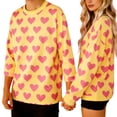 thumbnail image 1 of Womens Mens Valentines Day Heart Sweatshirts Couple Long Sleeve Shirts Valentine Boyfriend Girlfriend Pullover Tops, XS Yellow, 1 of 7
