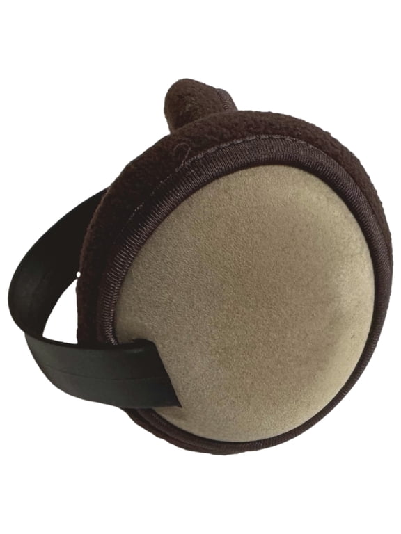 Womens & Mens Velvety Tan Ear Muffs Warmers Plush Lined Adjustable Headband