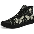 thumbnail image 1 of Womens Mens Vintage Floral High Top Canvas Sneakers Dark Style Cottagecore Lace-Up Casual Shoes Fashion Streetwear Sneakers, 1 of 6
