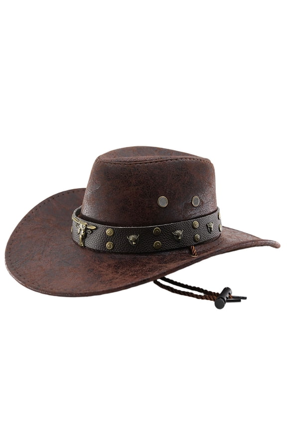 Womens Mens Western Cowboy Classic Hat Curved Brim Outdoor Adventure Travel Sun Country Concert Rodeo Dress Up